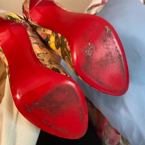 Christian Louboutin / FIFI Marble Patent pumps paint swirl Heels So Kate 38.5 - Picture 7 of 12